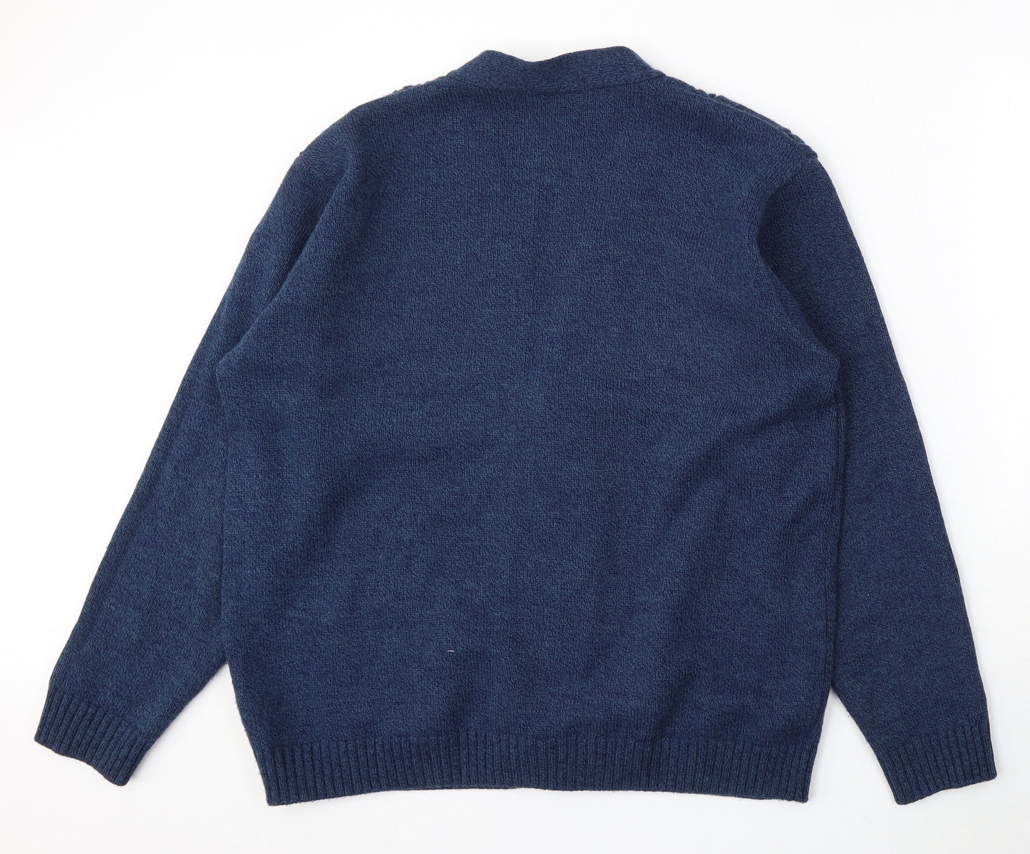 Dunnes Stores Womens Blue V-Neck Acrylic Cardigan Jumper Size M