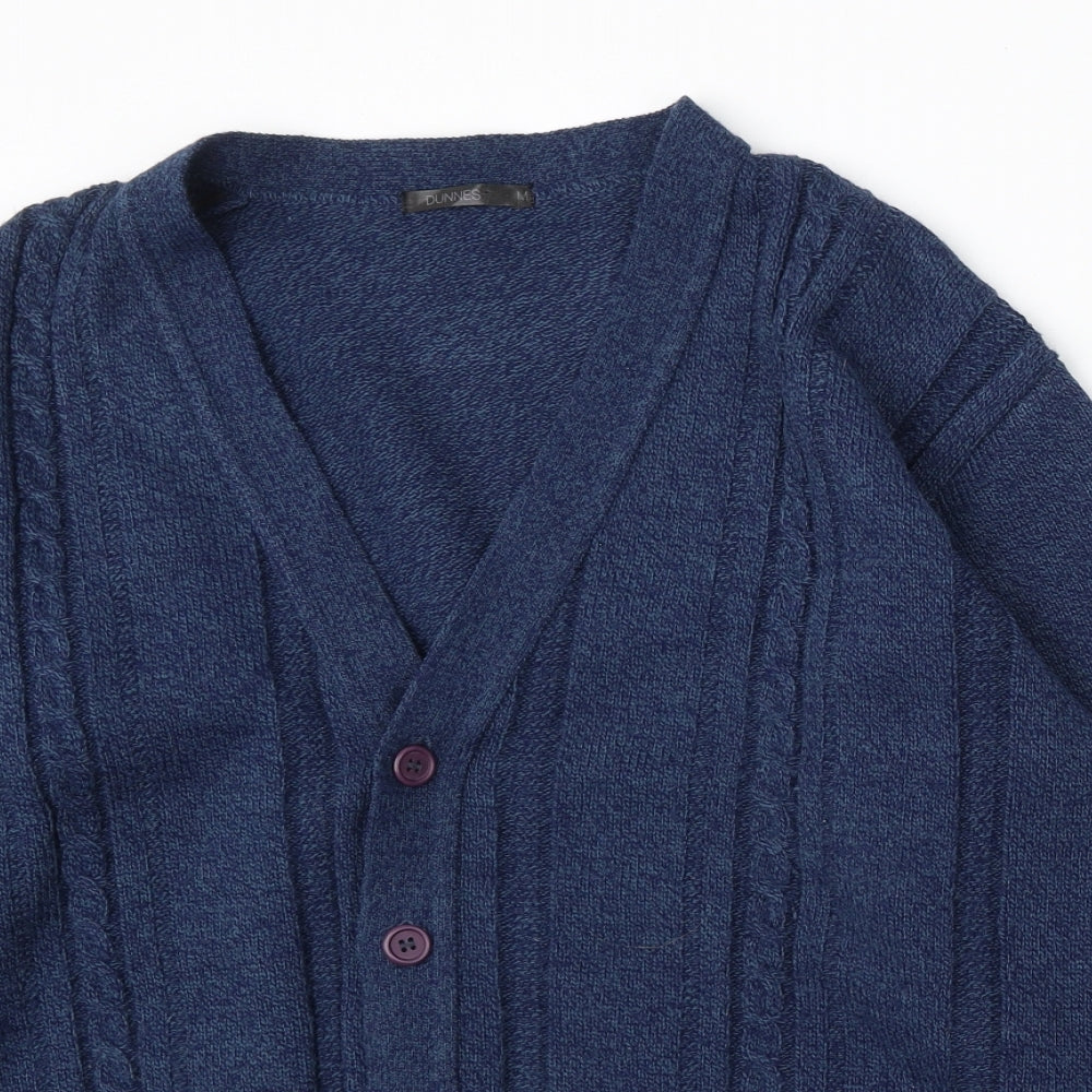Dunnes Stores Womens Blue V-Neck Acrylic Cardigan Jumper Size M