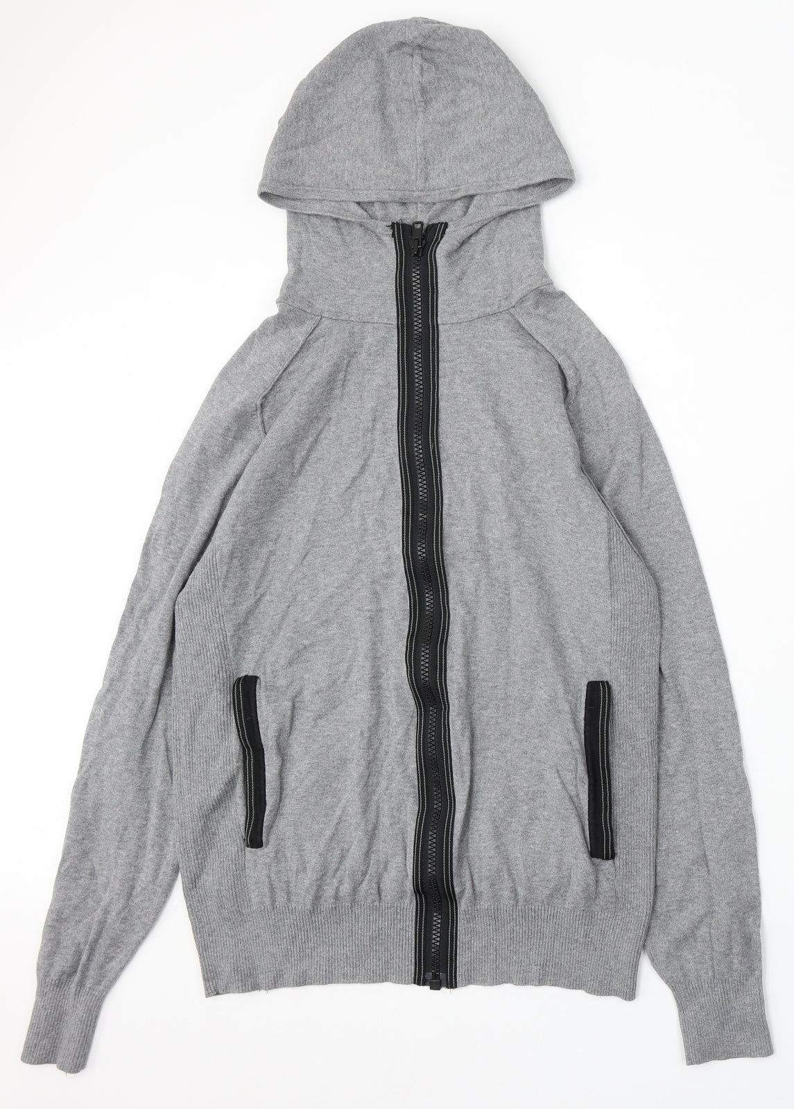 NEXT Mens Grey Cotton Full Zip Hoodie Size M