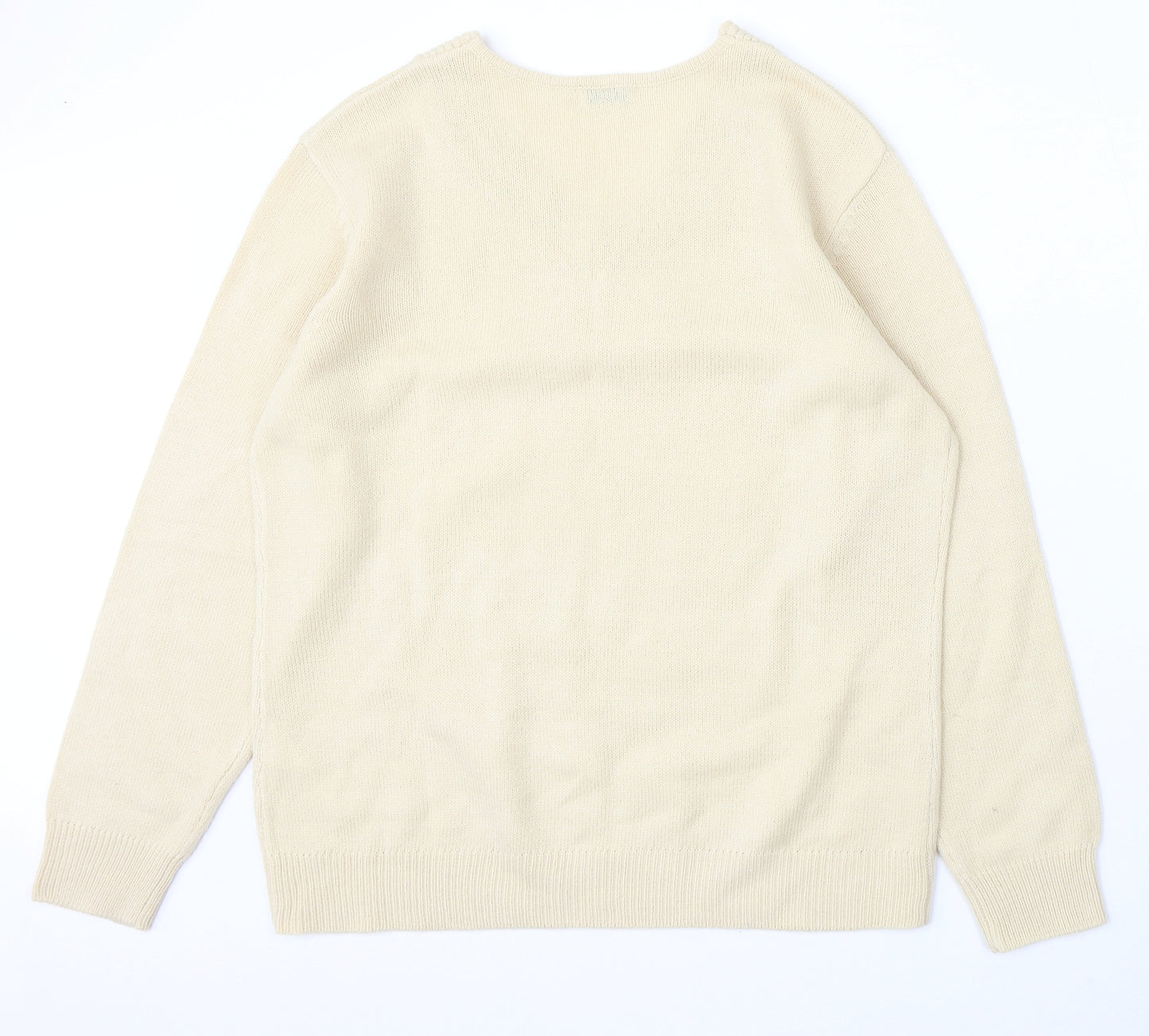 Damart Womens Ivory V-Neck Acrylic Pullover Jumper Size 18