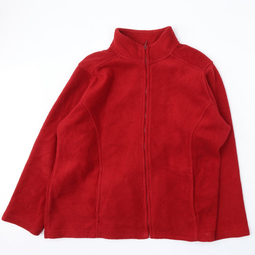 EWM Womens Red Polyester Full Zip Sweatshirt Size L Zip