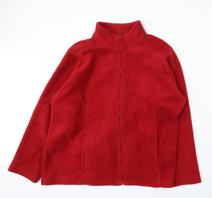 EWM Womens Red Polyester Full Zip Sweatshirt Size L Zip
