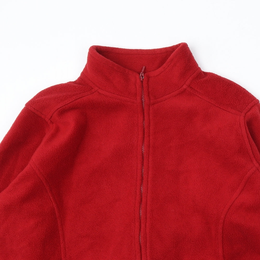 EWM Womens Red Polyester Full Zip Sweatshirt Size L Zip