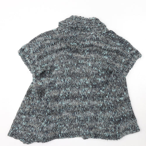 Debenhams Womens Grey V-Neck Acrylic Cardigan Jumper Size 12