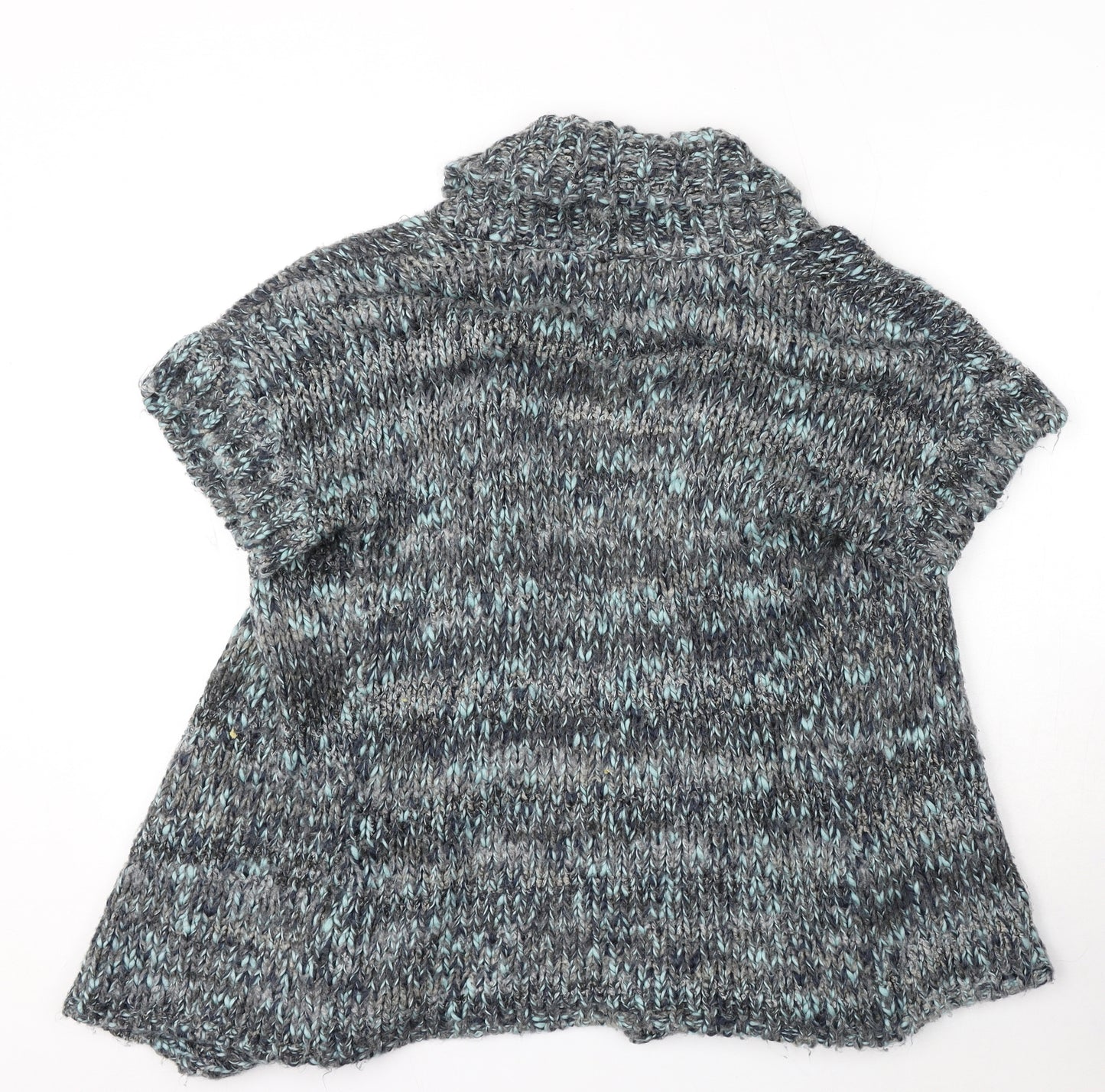 Debenhams Womens Grey V-Neck Acrylic Cardigan Jumper Size 12
