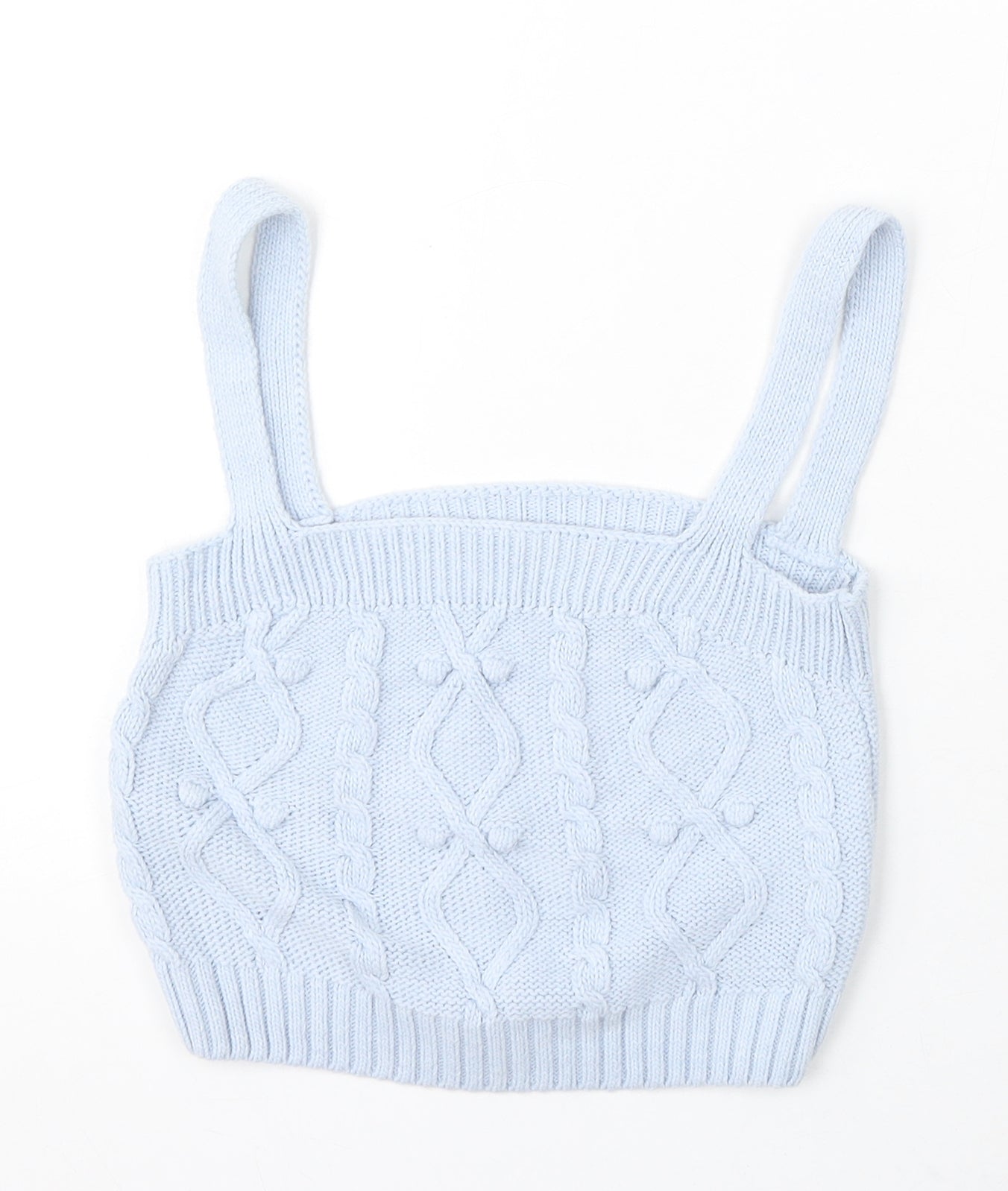 River Island Womens Blue Square Neck Polyester Vest Jumper Size S