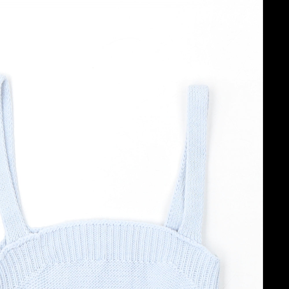 River Island Womens Blue Square Neck Polyester Vest Jumper Size S