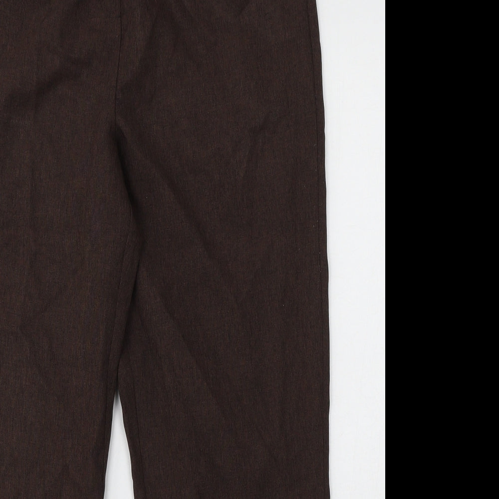 Bonmarché Womens Brown Polyester Trousers Size 12 L25 in Regular