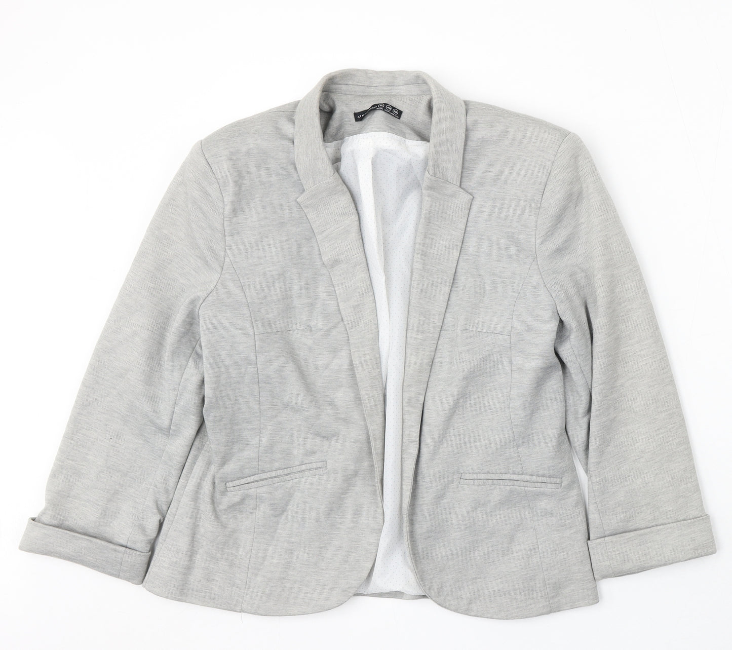 Atmosphere Womens Grey Polyester Jacket Blazer Size 12