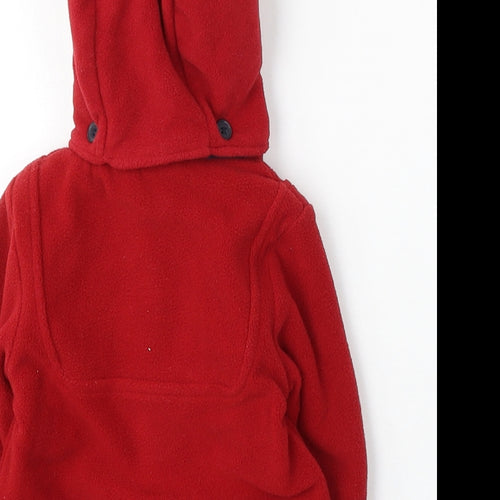 Zip Zap Boys Red Duffle Coat Coat Size 3-6 Months Button