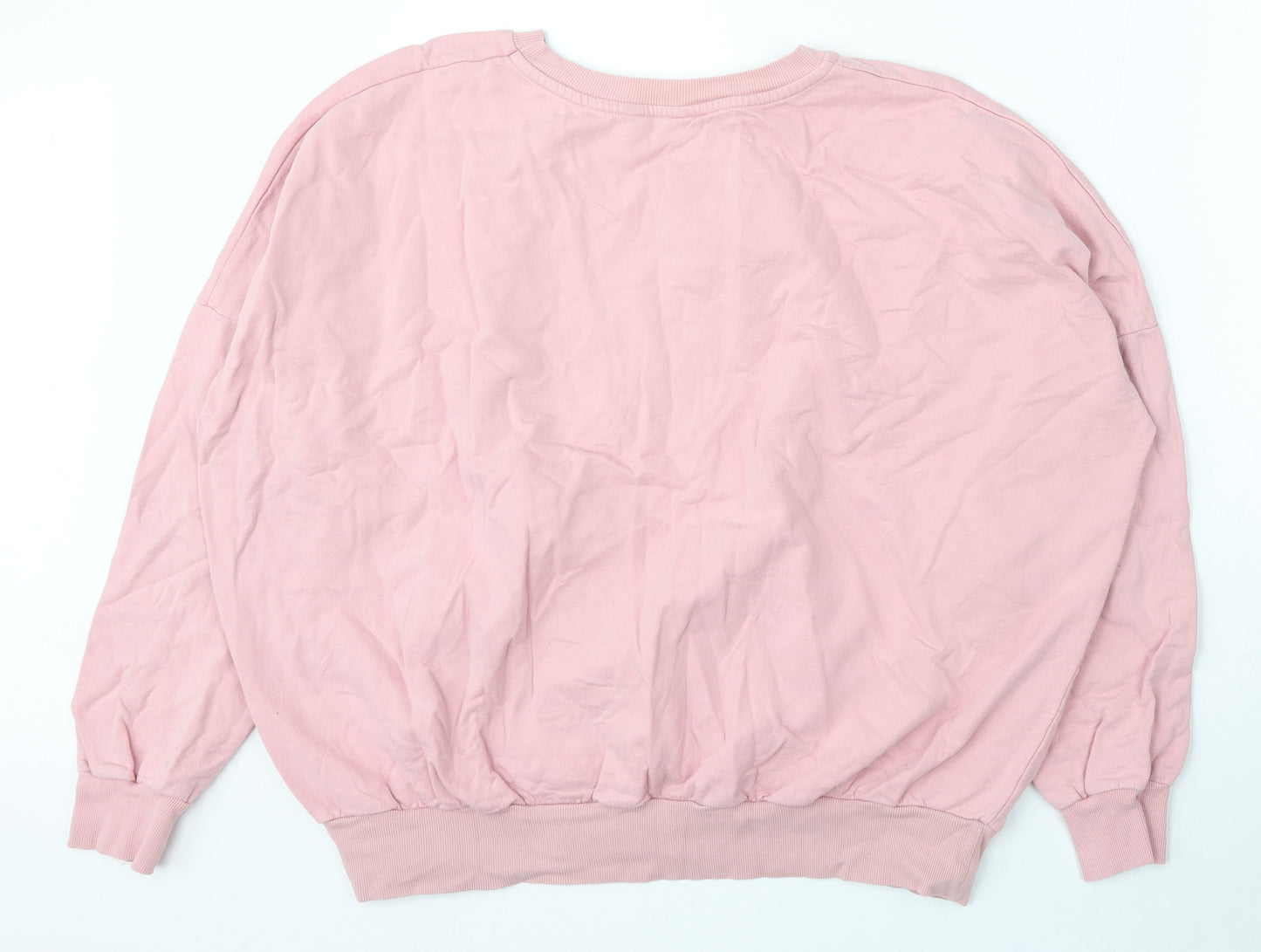 Peacocks Womens Pink Cotton Pullover Sweatshirt Size XL - Snowflake Christmas