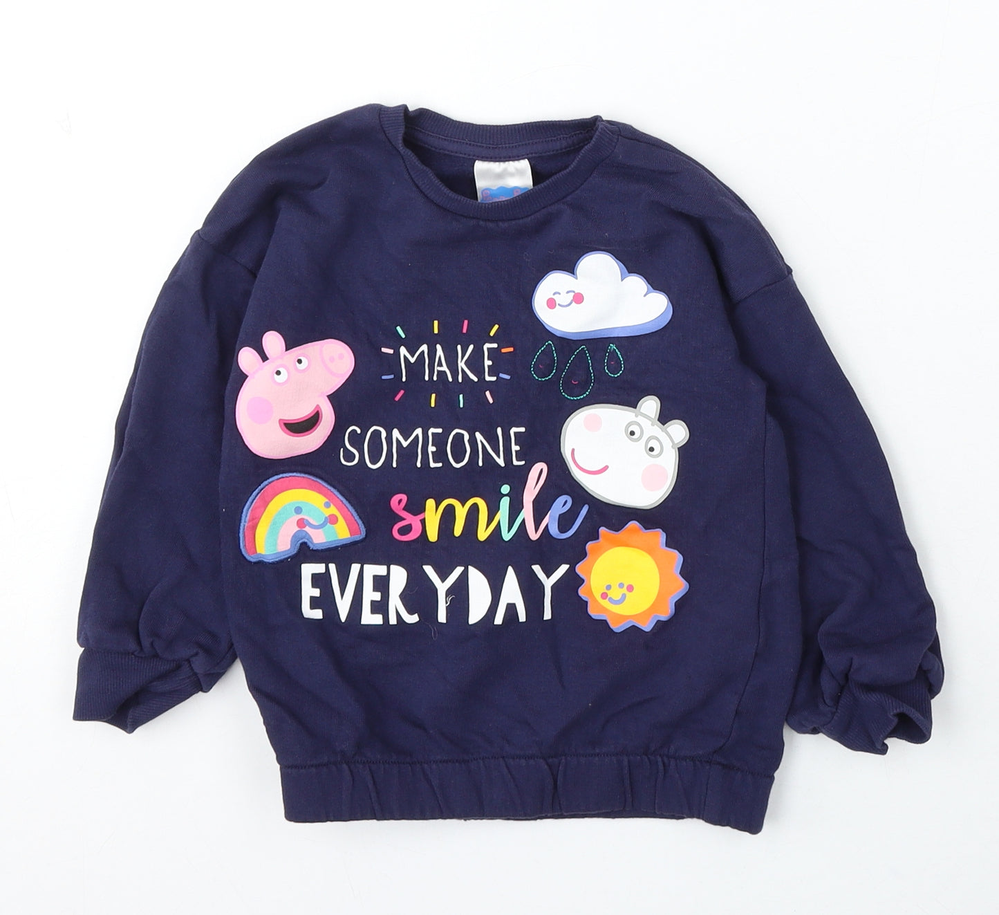 George Girls Blue Cotton Pullover Sweatshirt Size 3-4 Years - Peppa Pig