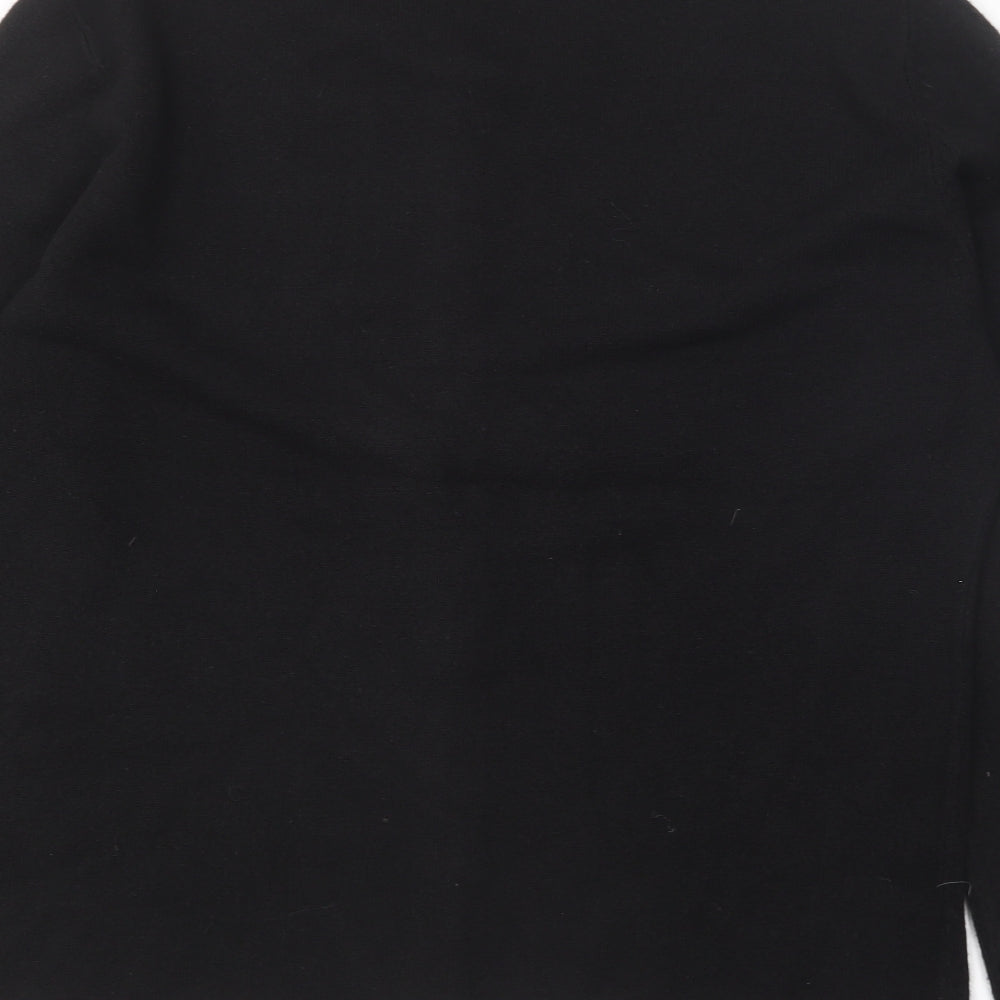 Bonmarché Womens Black Round Neck Acrylic Cardigan Jumper Size M