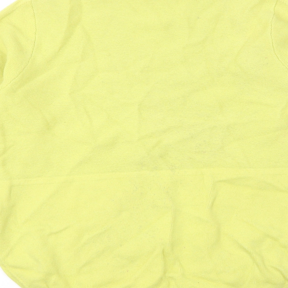 Marks and Spencer Womens Green High Neck Cotton Pullover Jumper Size 12