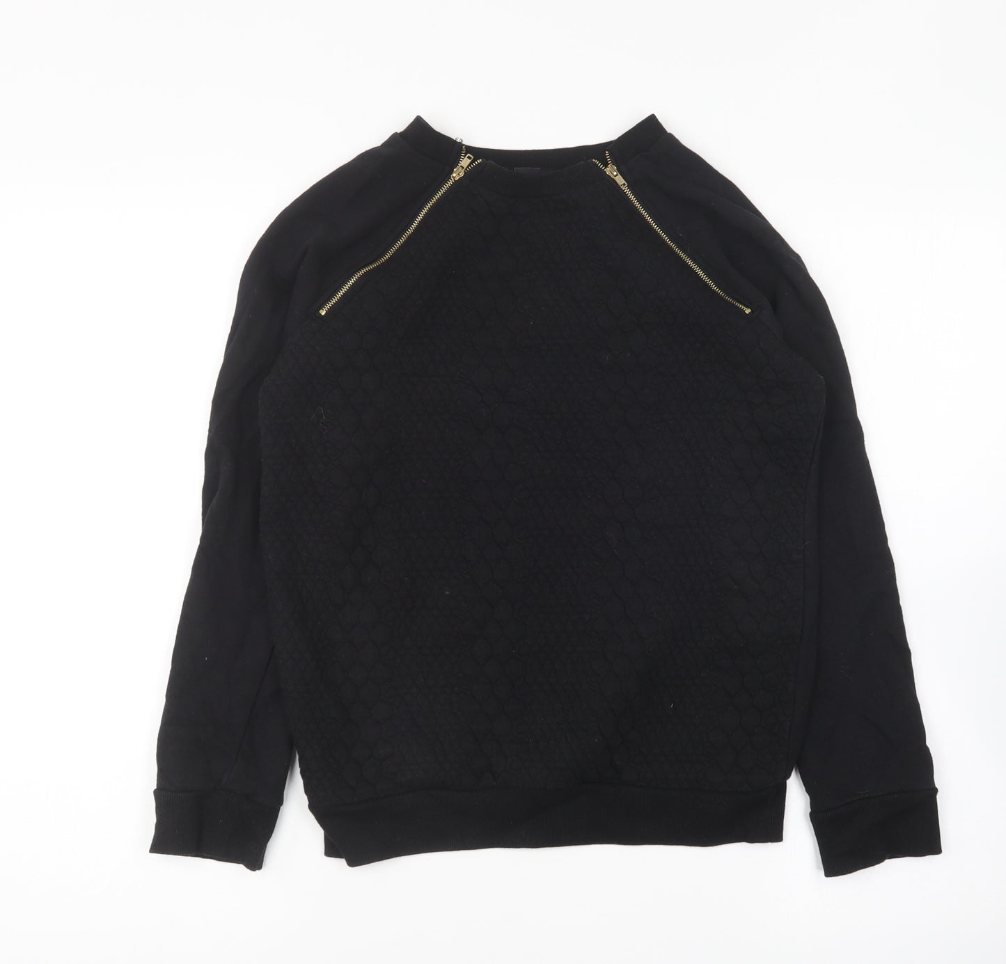 Atmosphere Womens Black Round Neck Cotton Pullover Jumper Size 6