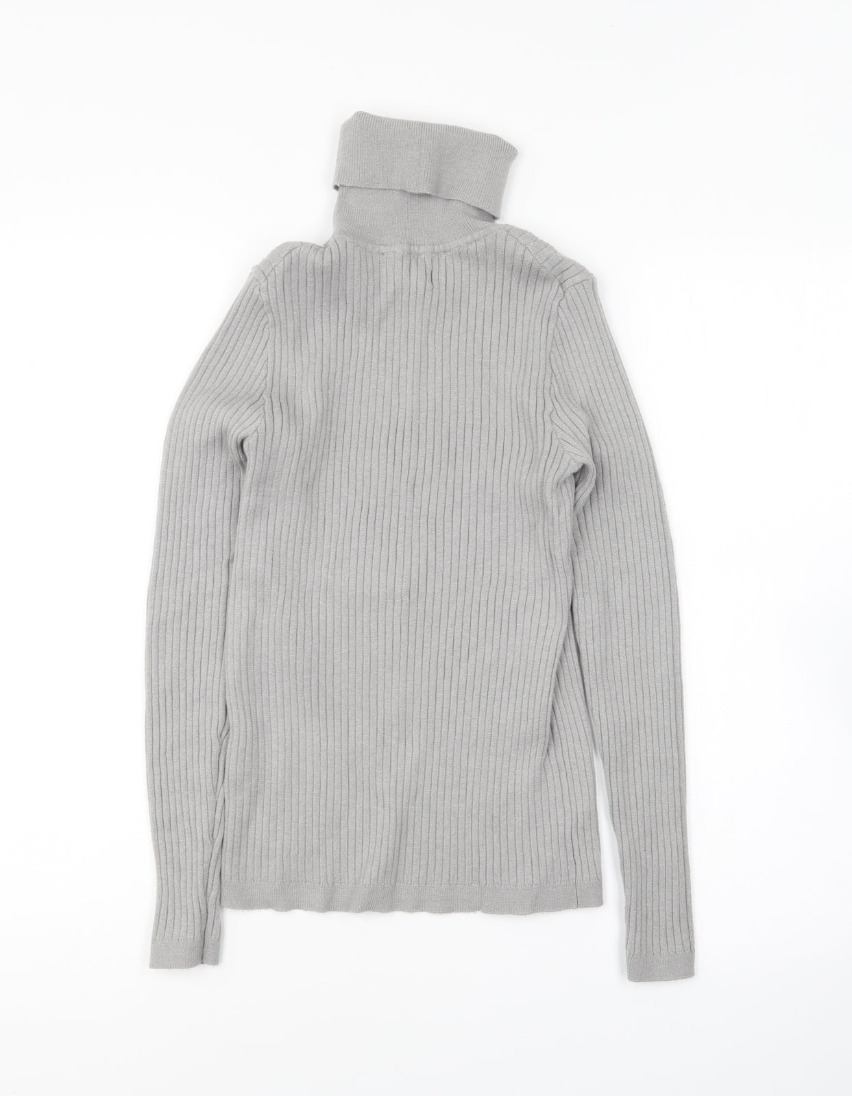 Primark Womens Grey Roll Neck Viscose Pullover Jumper Size M