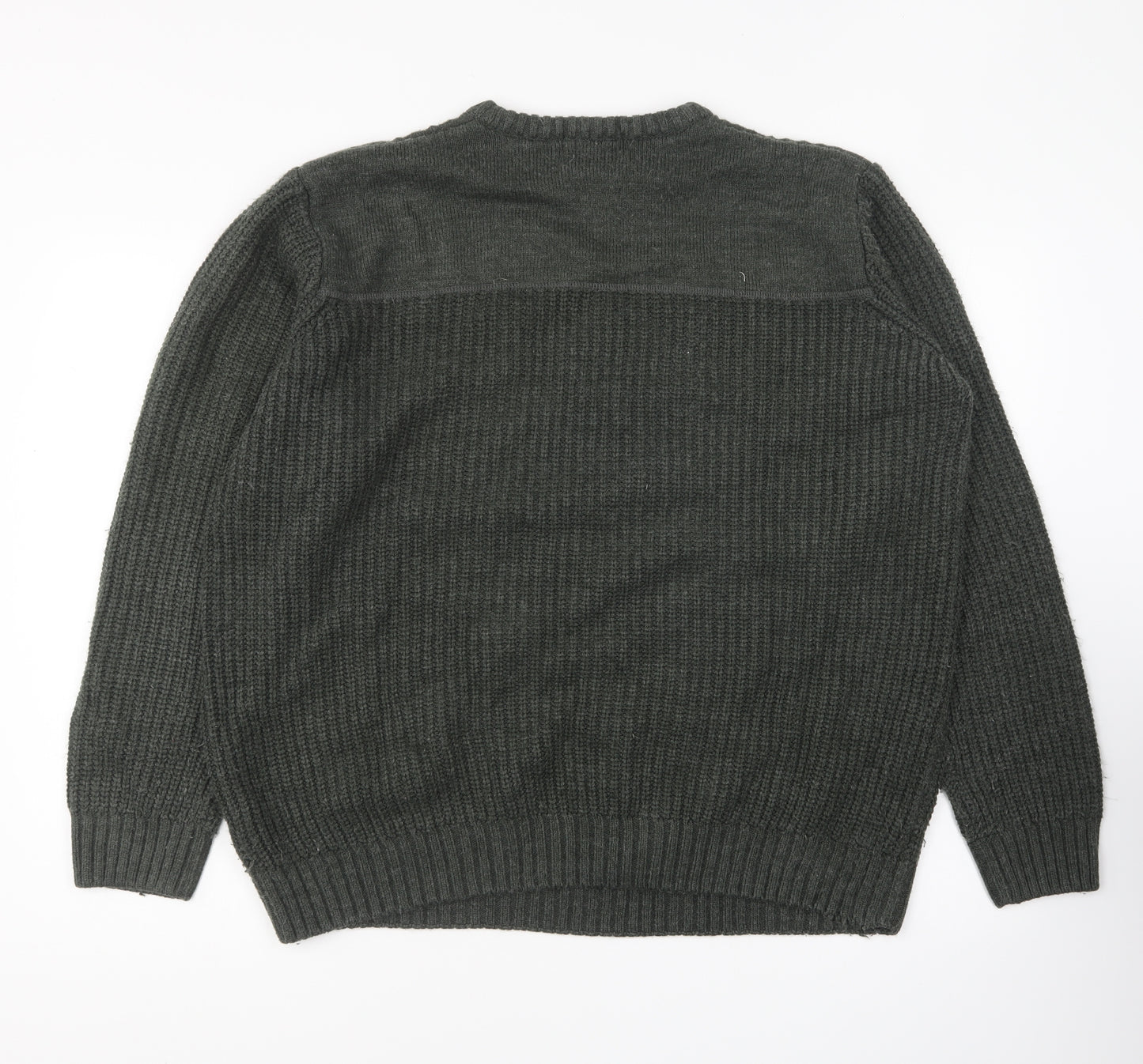 James Pringle Mens Green Round Neck Acrylic Pullover Jumper Size L