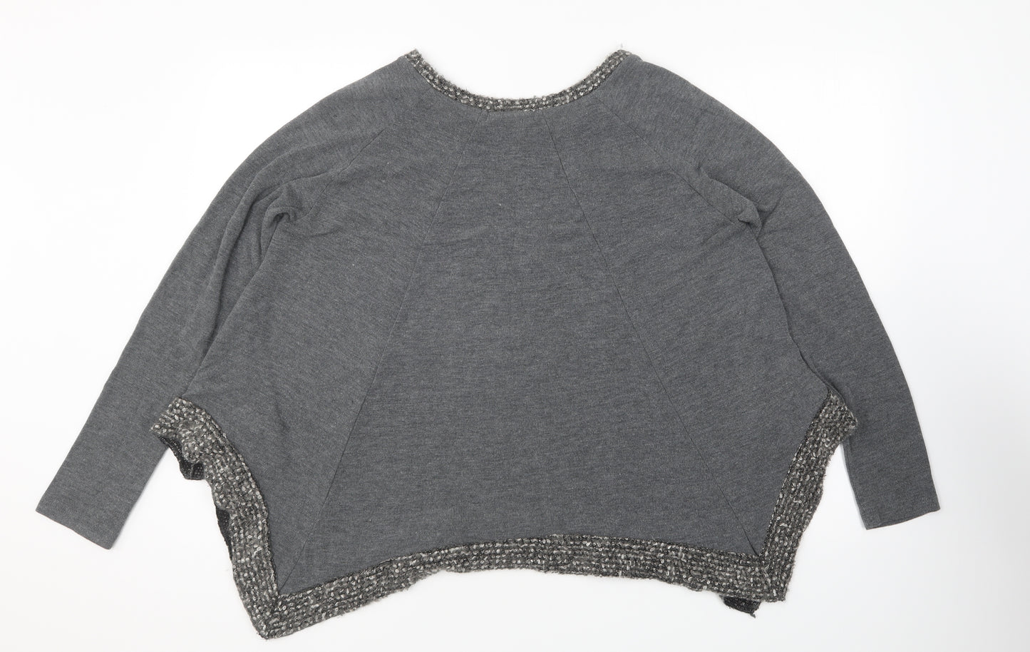 Sugar Crisp Womens Grey Round Neck Viscose Pullover Jumper Size M