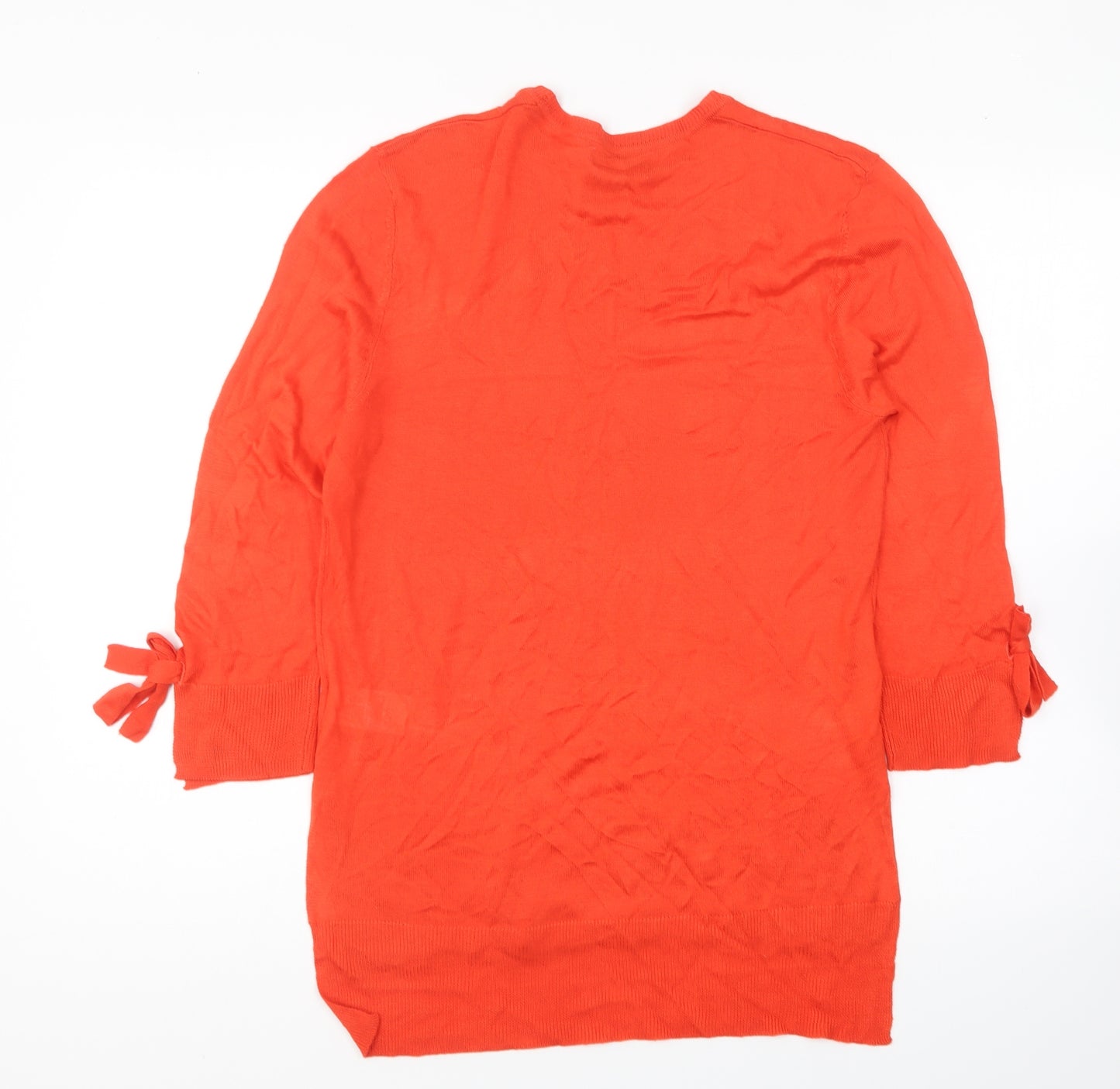 Peacocks Womens Red Round Neck Acrylic Pullover Jumper Size 10