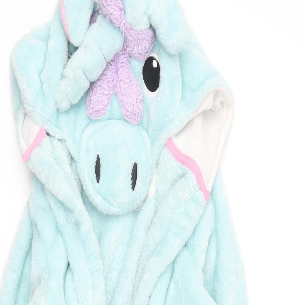 Marks and Spencer Girls Blue Solid Polyester Top Gown Size 5-6 Years Pullover - Unicorn