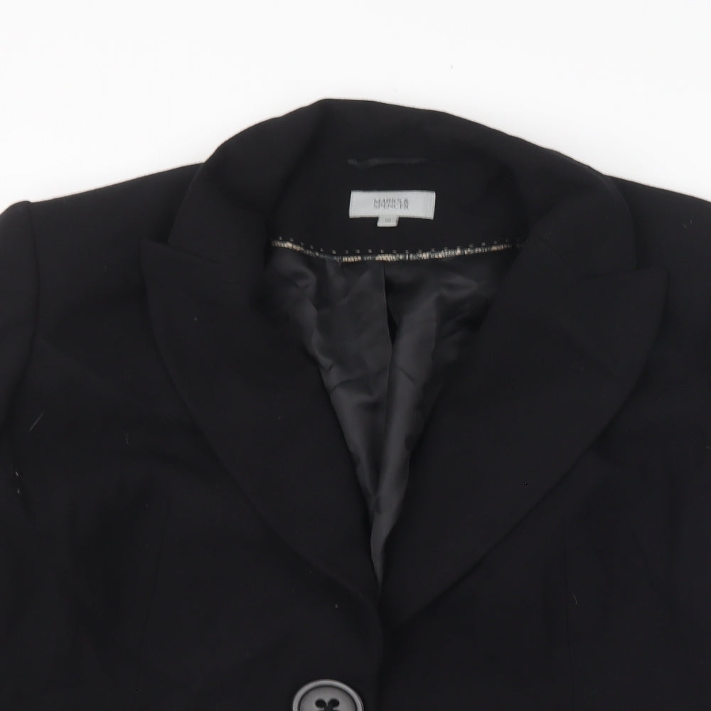 Marks and Spencer Womens Black Jacket Blazer Size 18 Button