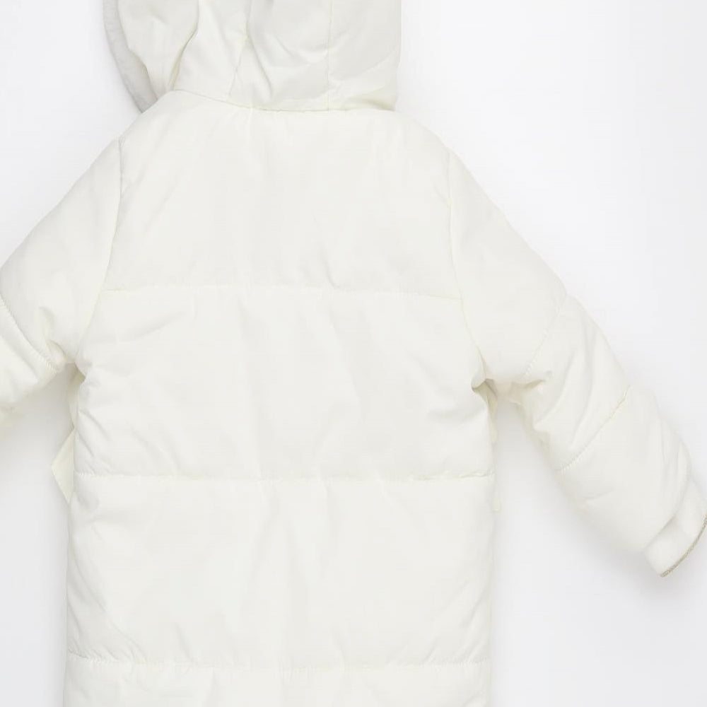 Matalan Baby White Puffer Jacket Snowsuit Size 9-12 Months Zip