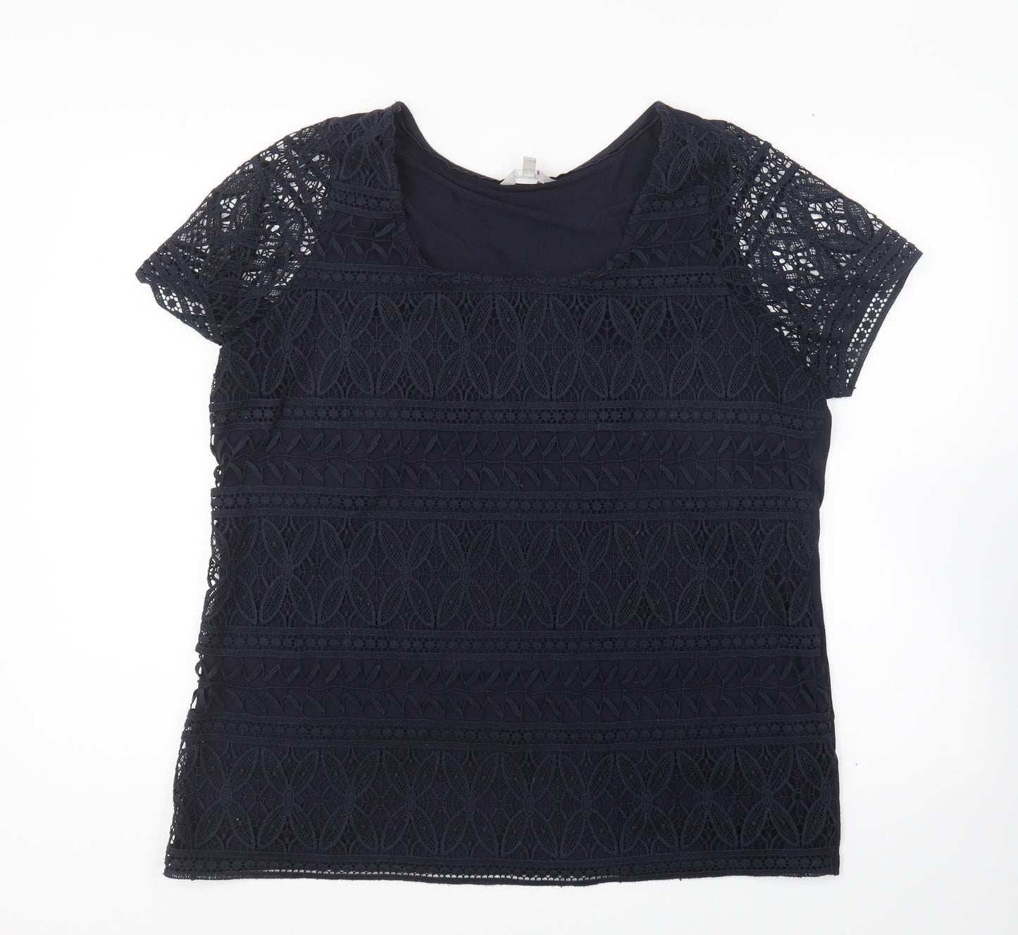 Per Una Womens Blue Viscose Basic T-Shirt Size 18 Round Neck