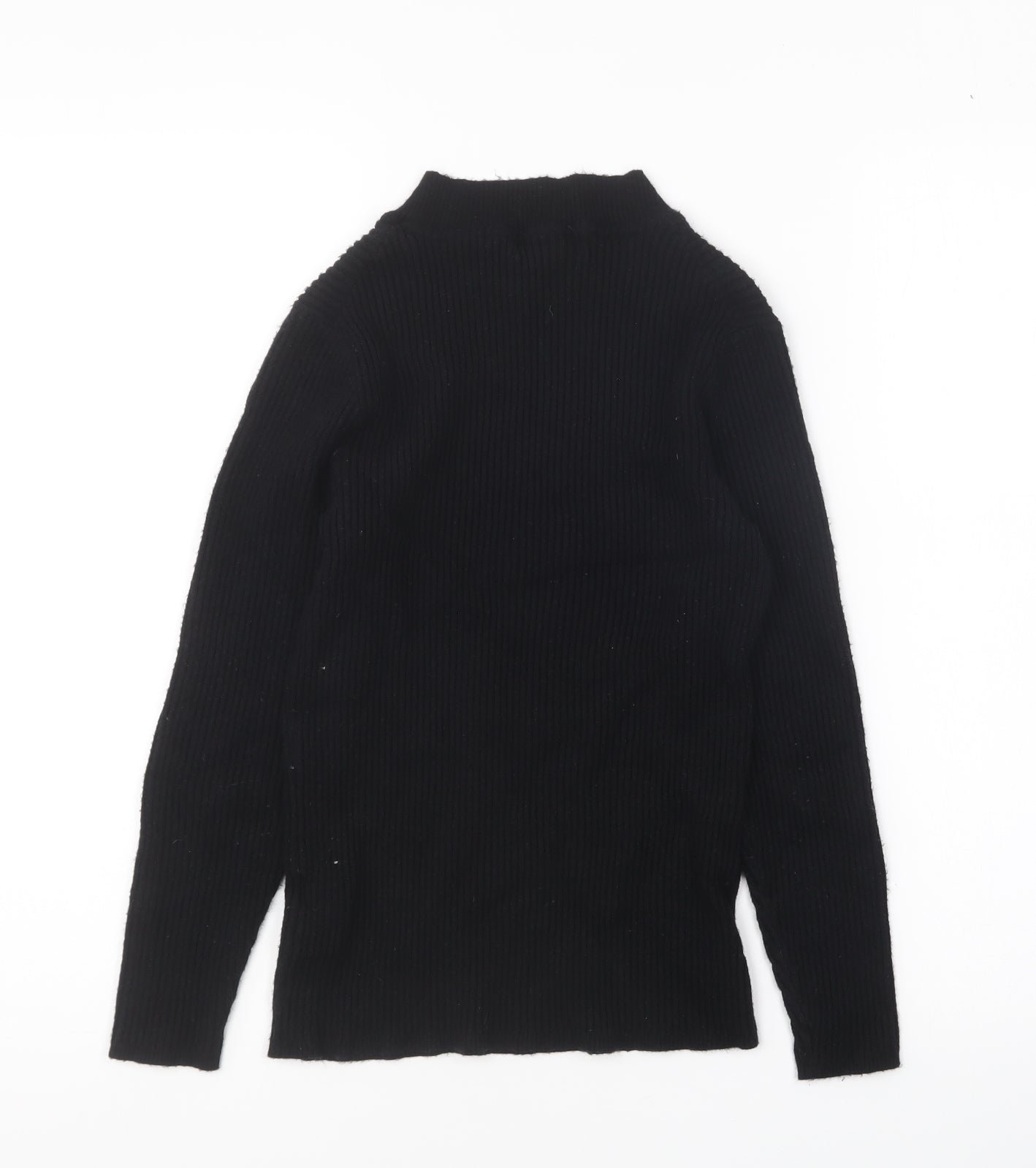 Primark Womens Black High Neck Viscose Pullover Jumper Size XL