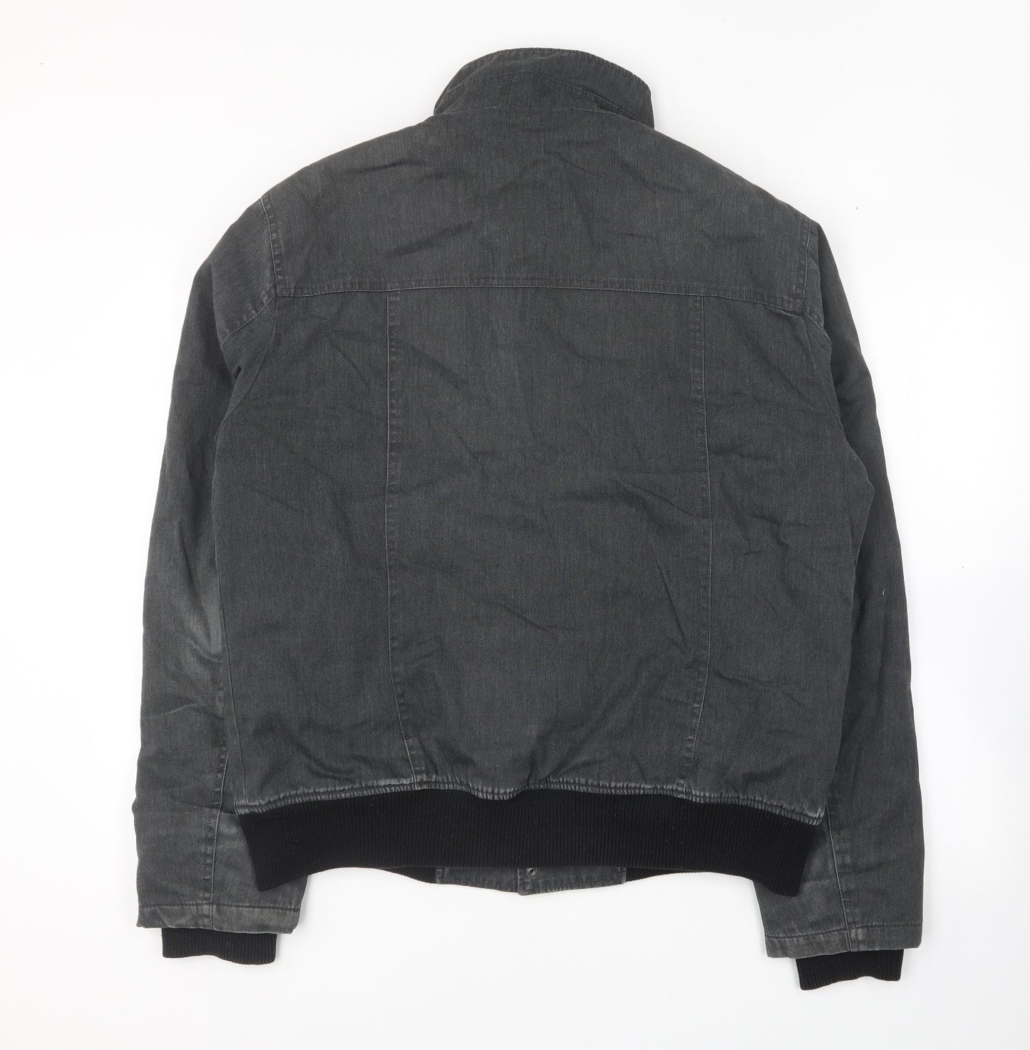 H&M Mens Grey Bomber Jacket Jacket Size XL Zip