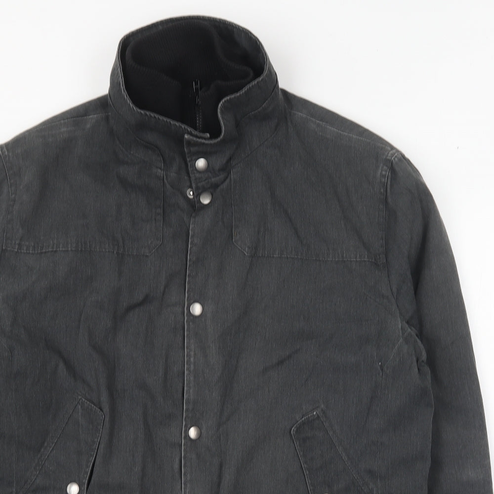 H&M Mens Grey Bomber Jacket Jacket Size XL Zip