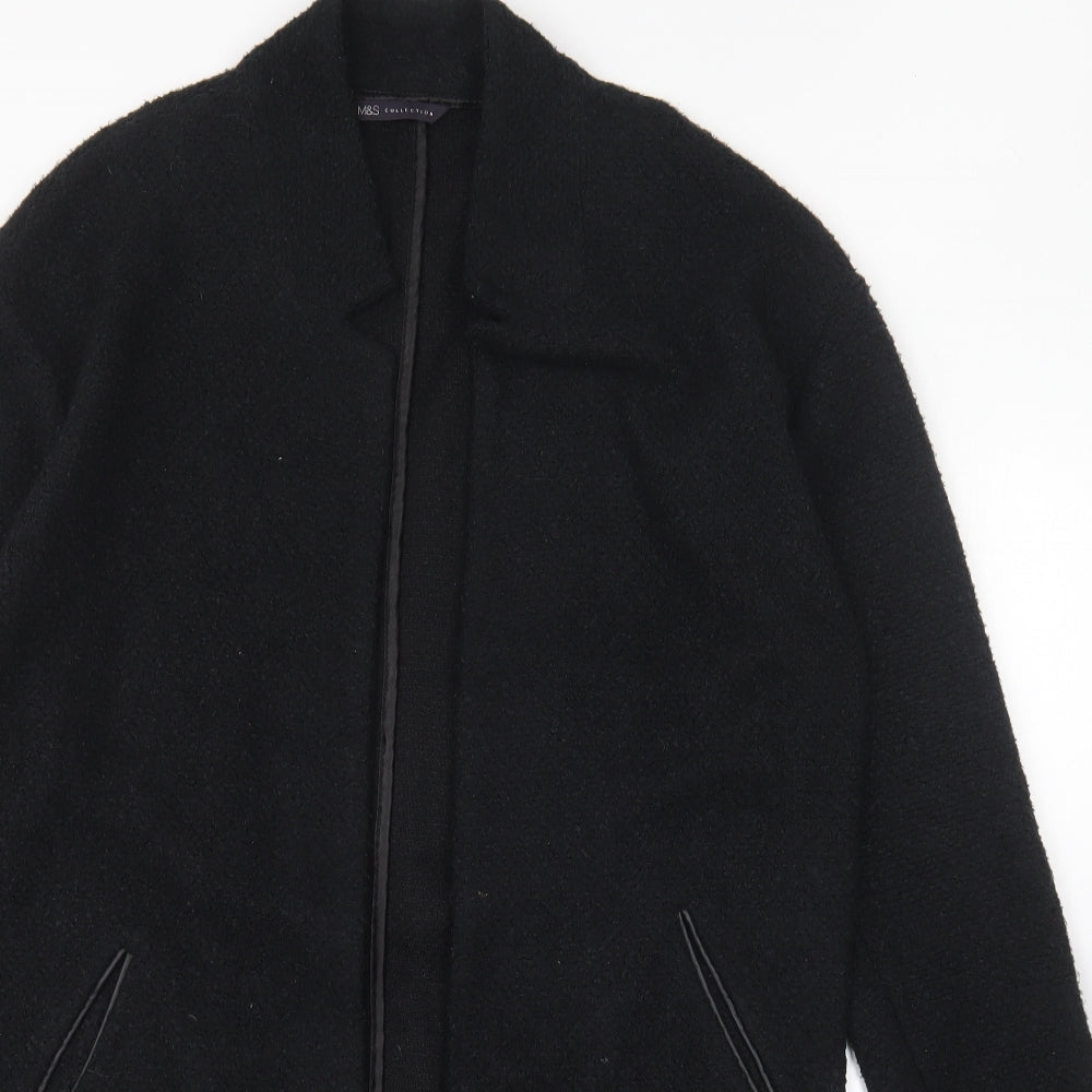Marks and Spencer Womens Black V-Neck Polyester Cardigan Jumper Size 12