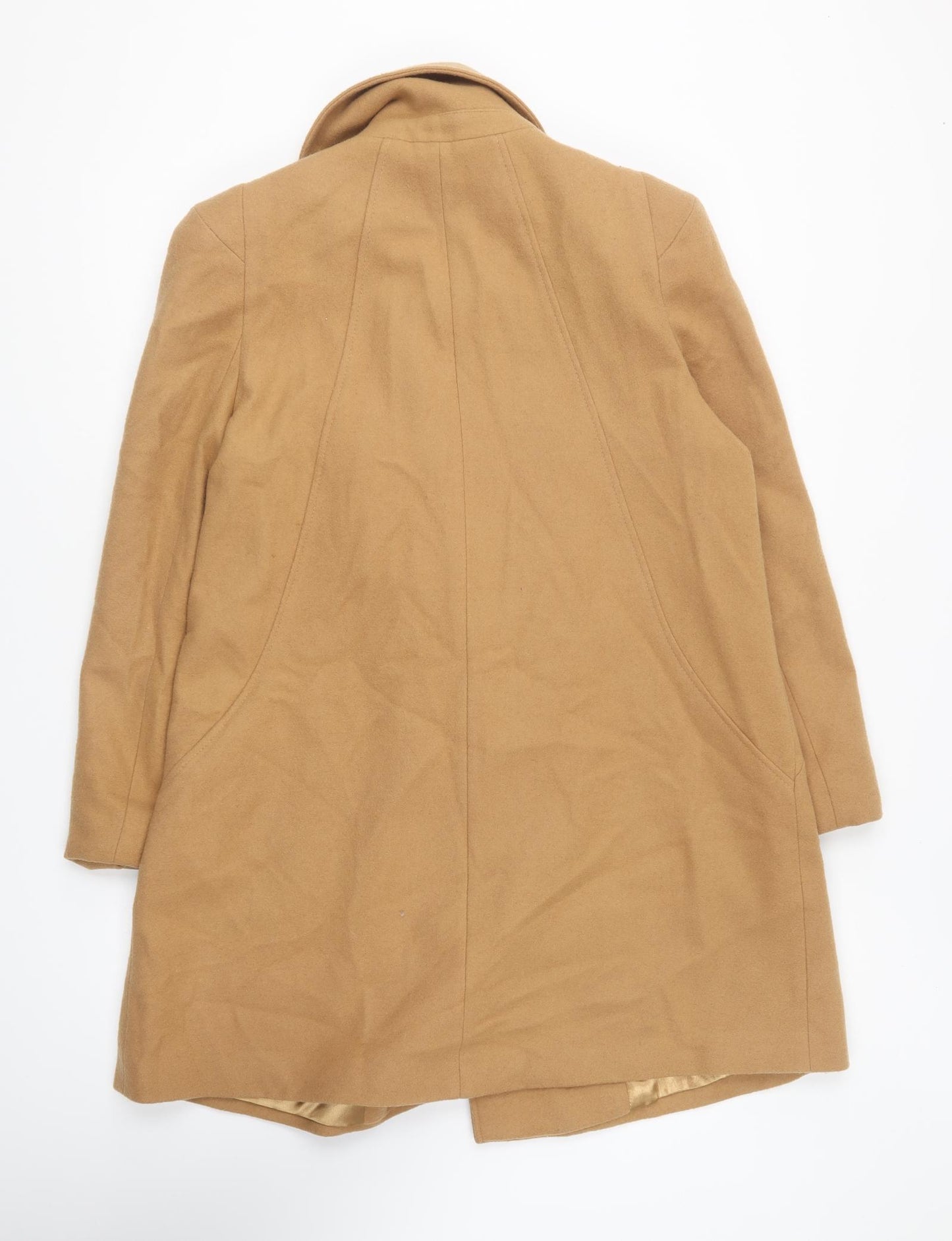 Linea Womens Brown Pea Coat Coat Size 14 Button