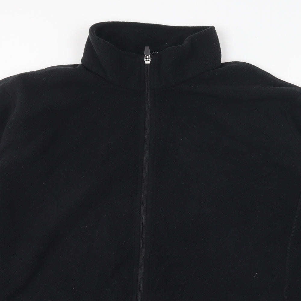 Lands' End Womens Black Polyester Full Zip Sweatshirt Size 28 Zip