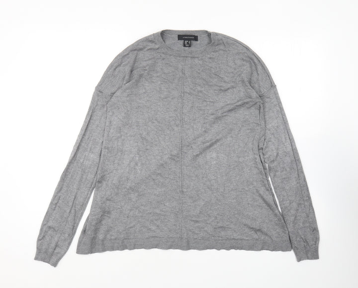 Atmosphere Womens Grey Round Neck Polyamide Pullover Jumper Size 10
