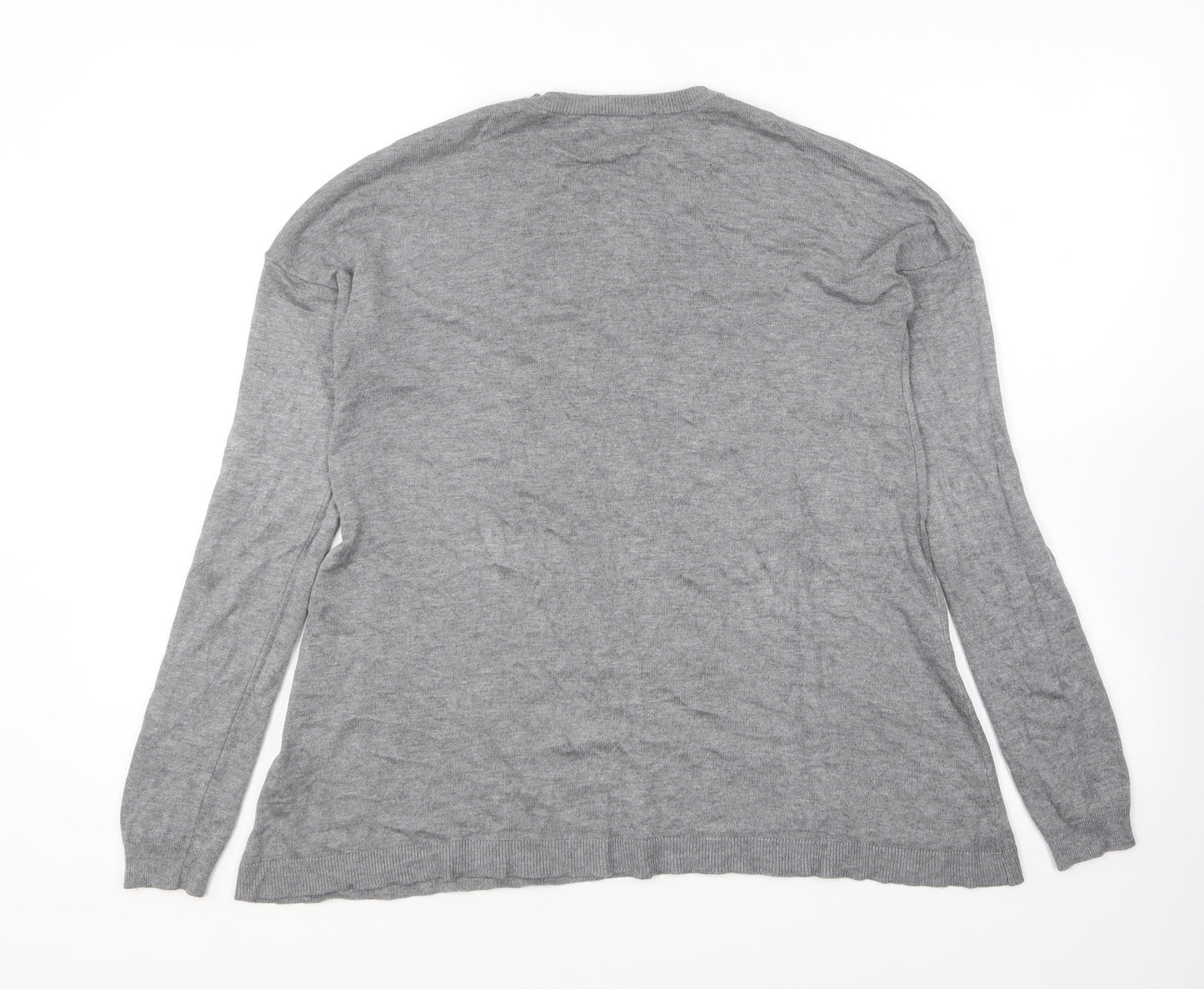 Atmosphere Womens Grey Round Neck Polyamide Pullover Jumper Size 10