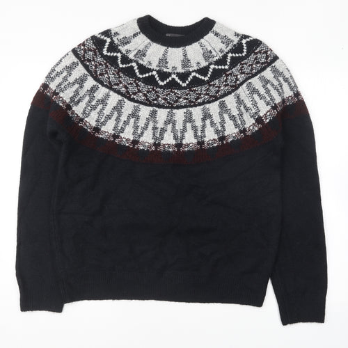 Marks and Spencer Mens Blue Round Neck Acrylic Pullover Jumper Size L