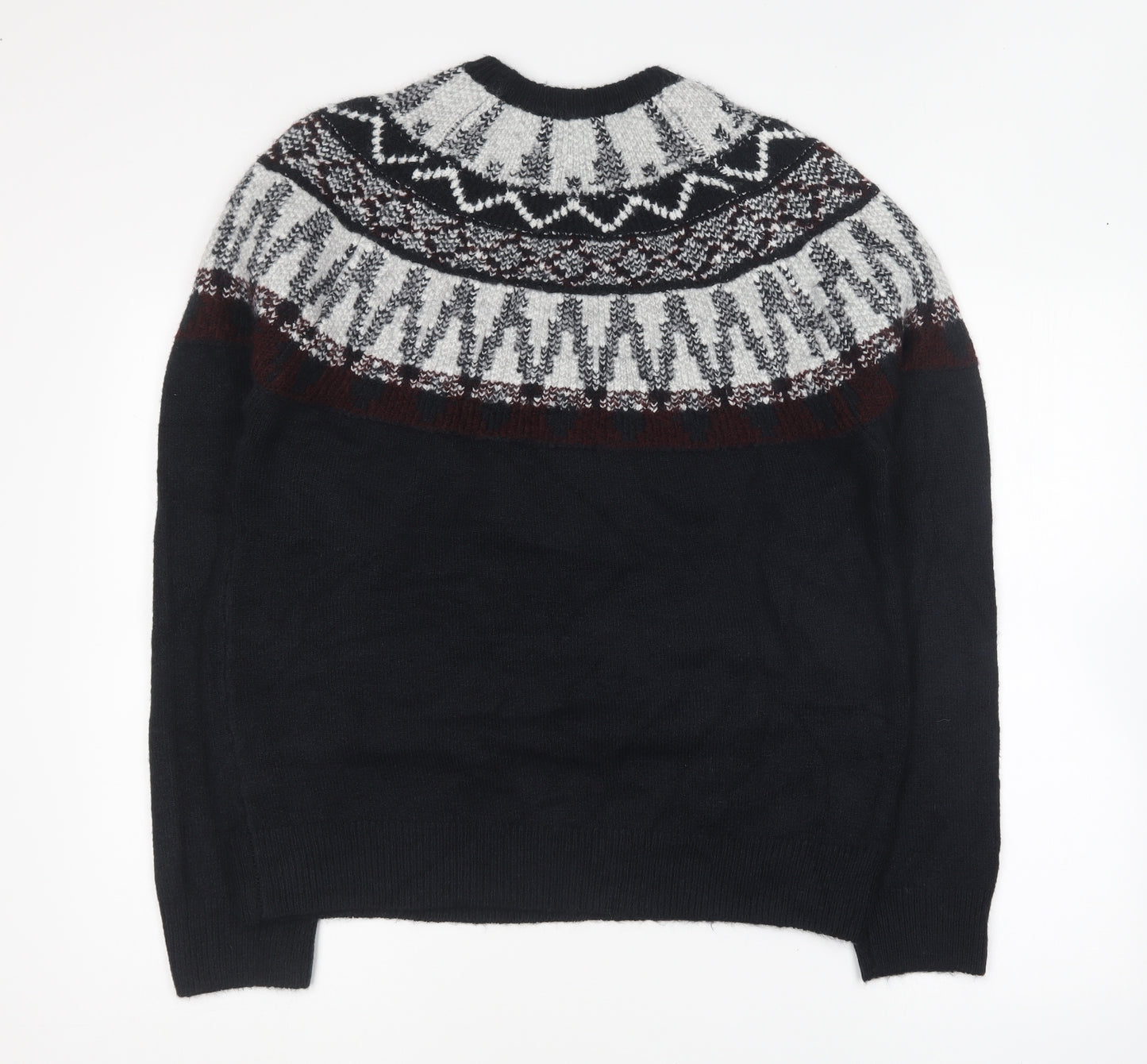 Marks and Spencer Mens Blue Round Neck Acrylic Pullover Jumper Size L