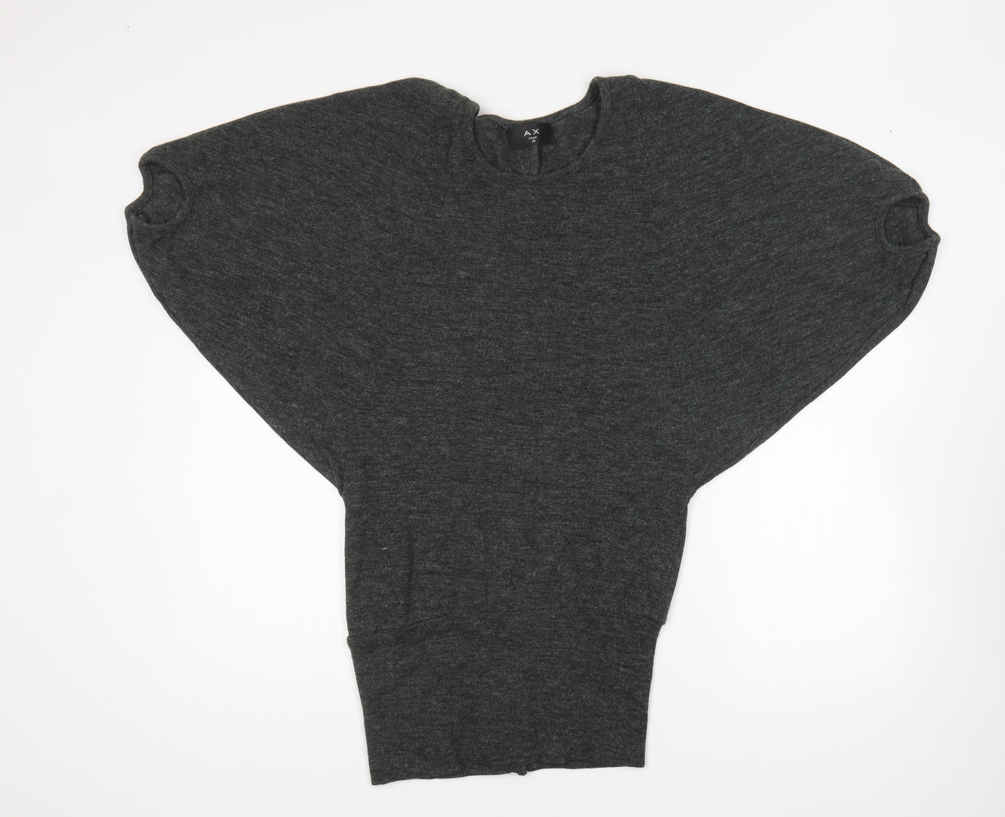 AX Paris Womens Grey Round Neck Polyester Pullover Jumper Size 10