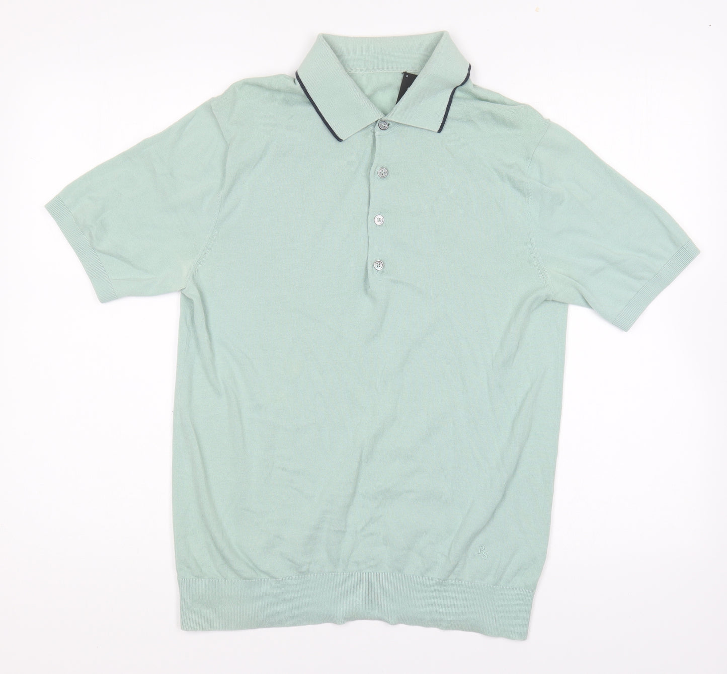 Paul Smith Mens Green Cotton Polo Size M Collared Pullover