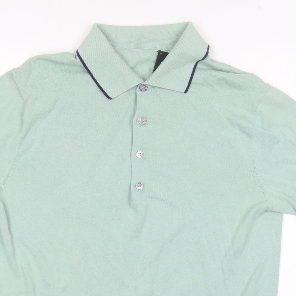 Paul Smith Mens Green Cotton Polo Size M Collared Pullover