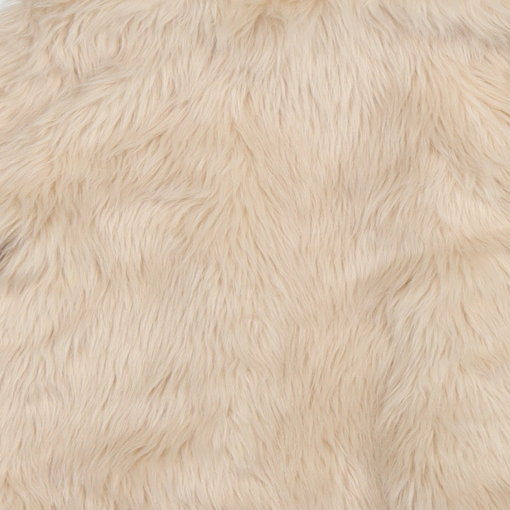 M&S Girls Beige Basic Jacket Jacket Size 7-8 Years Hook & Eye - Fur Coat