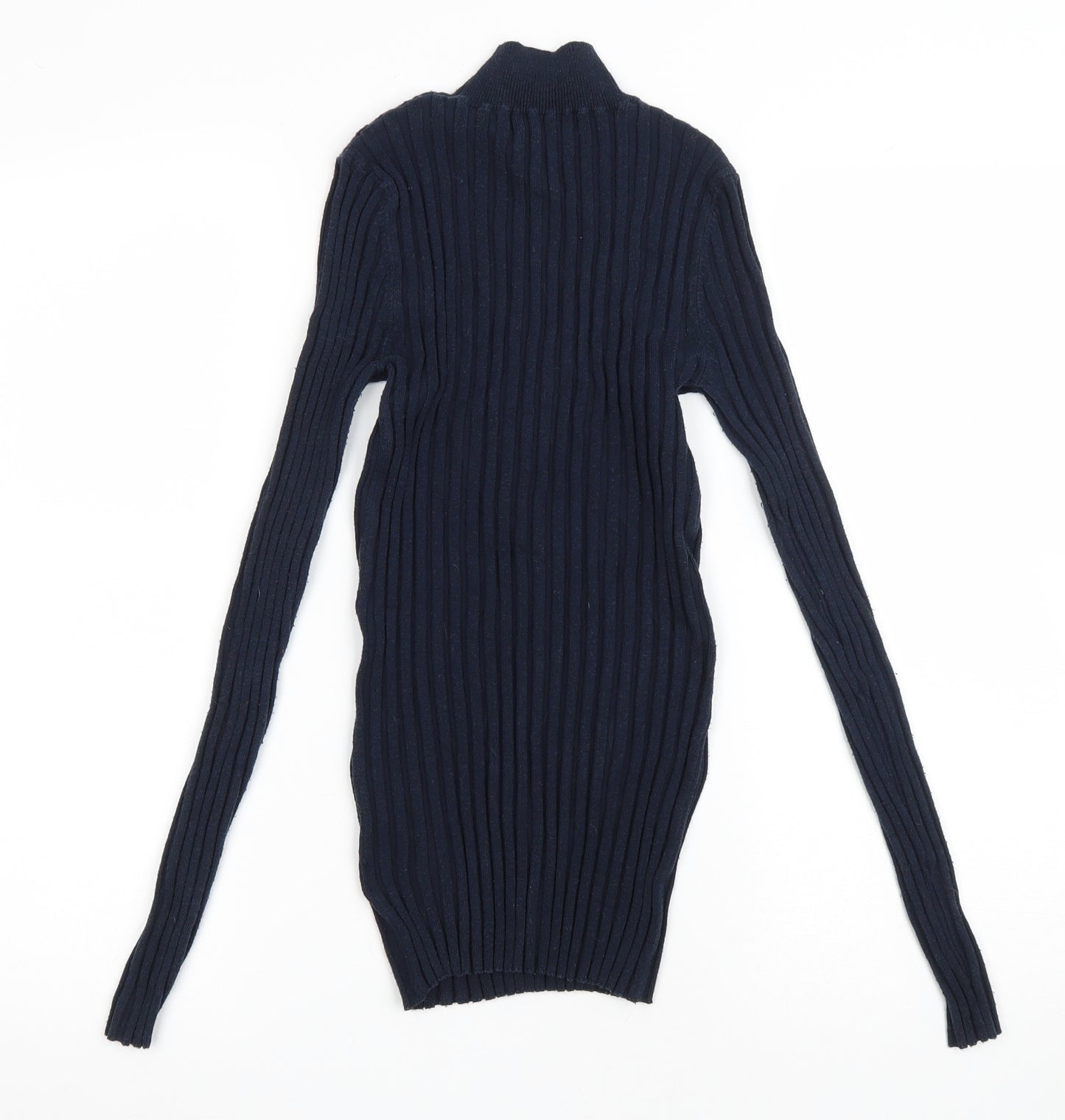 NEXT Womens Blue High Neck Nylon Pullover Jumper Size 8