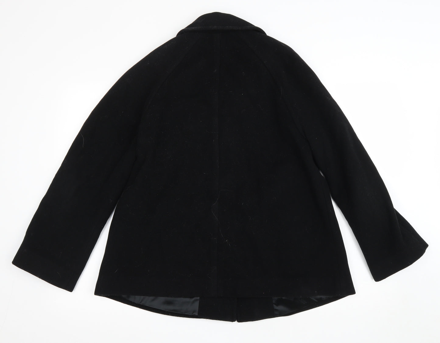 Hobbs Womens Black Pea Coat Coat Size 10 Button