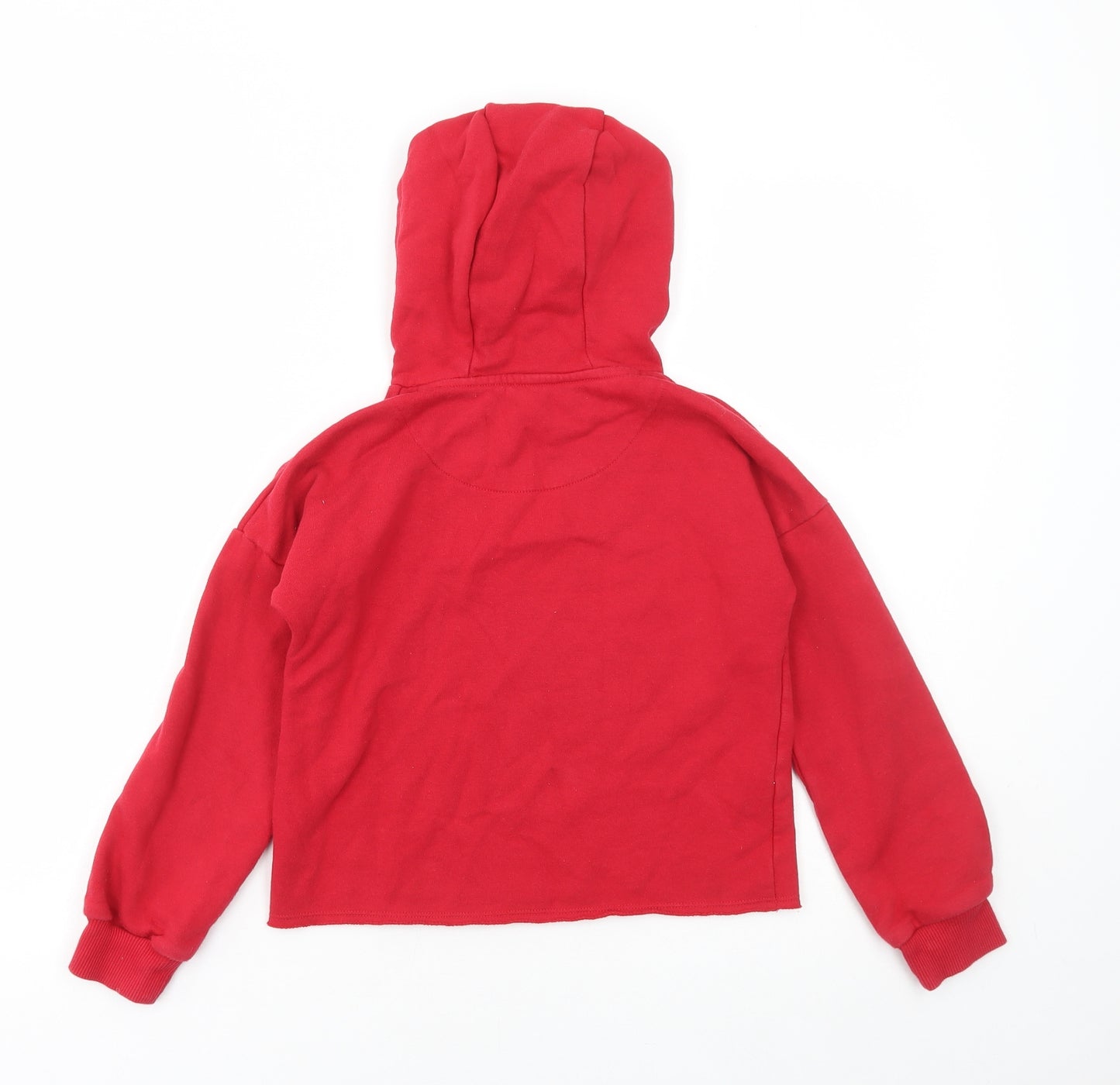 F&F Girls Red Cotton Pullover Hoodie Size 8-9 Years Pullover - Christmas