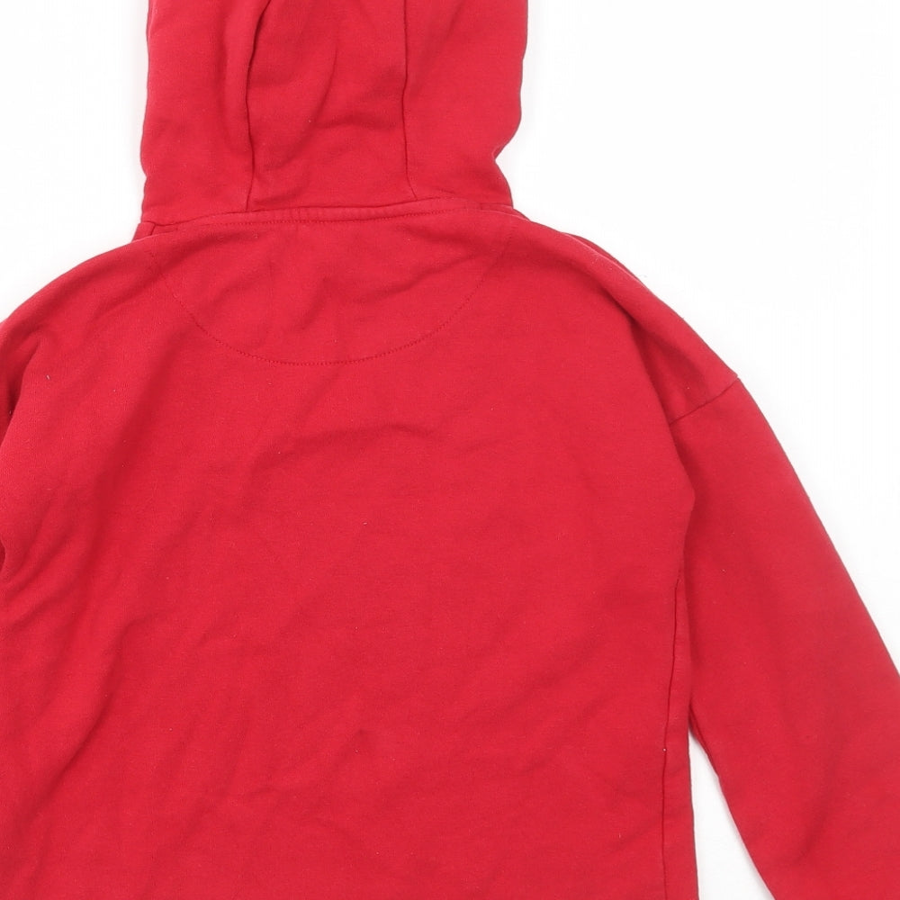F&F Girls Red Cotton Pullover Hoodie Size 8-9 Years Pullover - Christmas