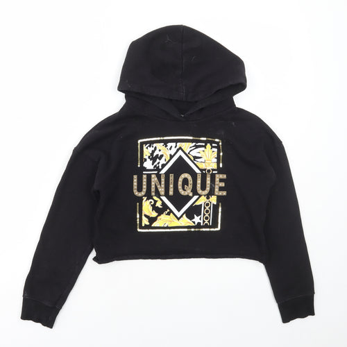 Blue Zoo Girls Black Polyester Pullover Hoodie Size 10-11 Years Pullover - Unique