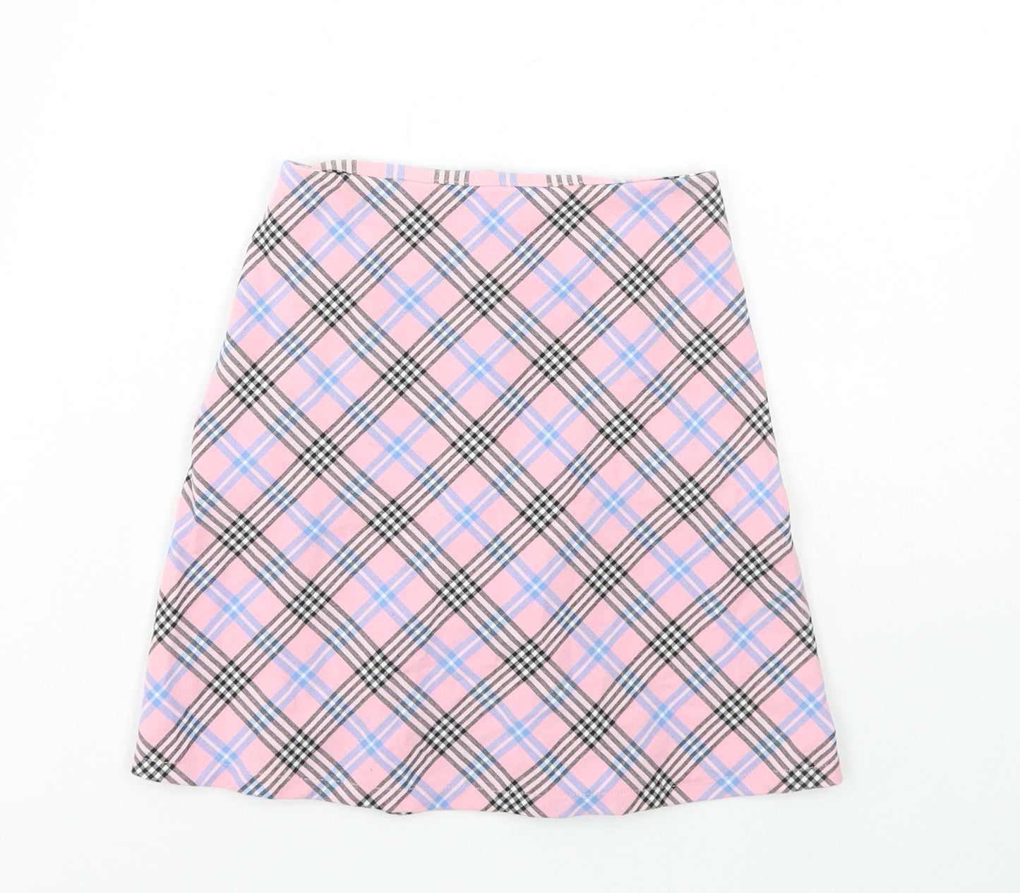 F&F Girls Pink Check Polyester A-Line Skirt Size 8-9 Years Regular Pull On