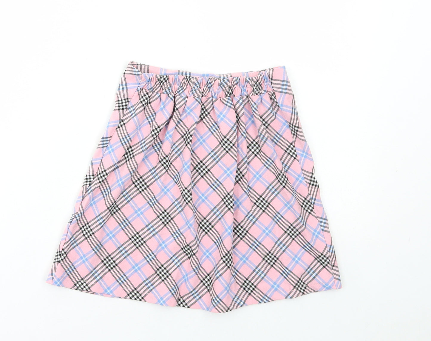 F&F Girls Pink Check Polyester A-Line Skirt Size 8-9 Years Regular Pull On