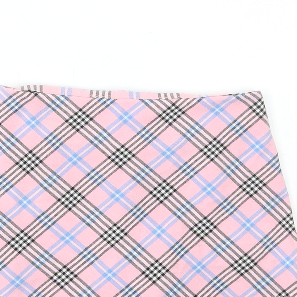 F&F Girls Pink Check Polyester A-Line Skirt Size 8-9 Years Regular Pull On
