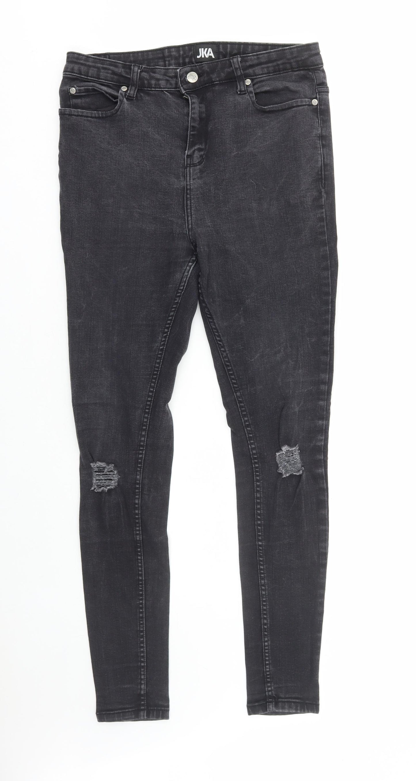 JKA Mens Black Cotton Skinny Jeans Size 30 in L29 in Regular Zip